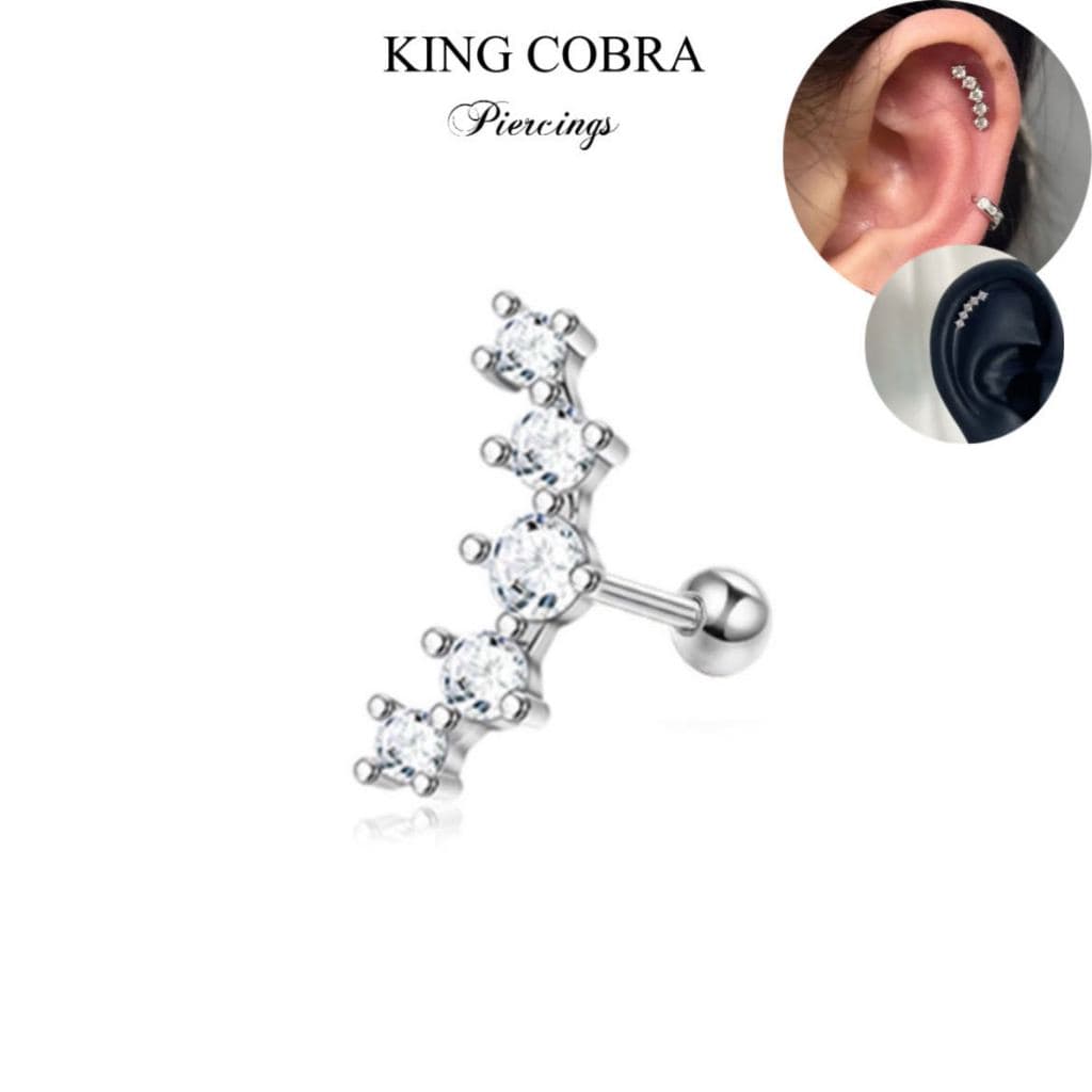 Piercing orelha Helix Aço cirurgico inox tragus cartilagem zircão KB101