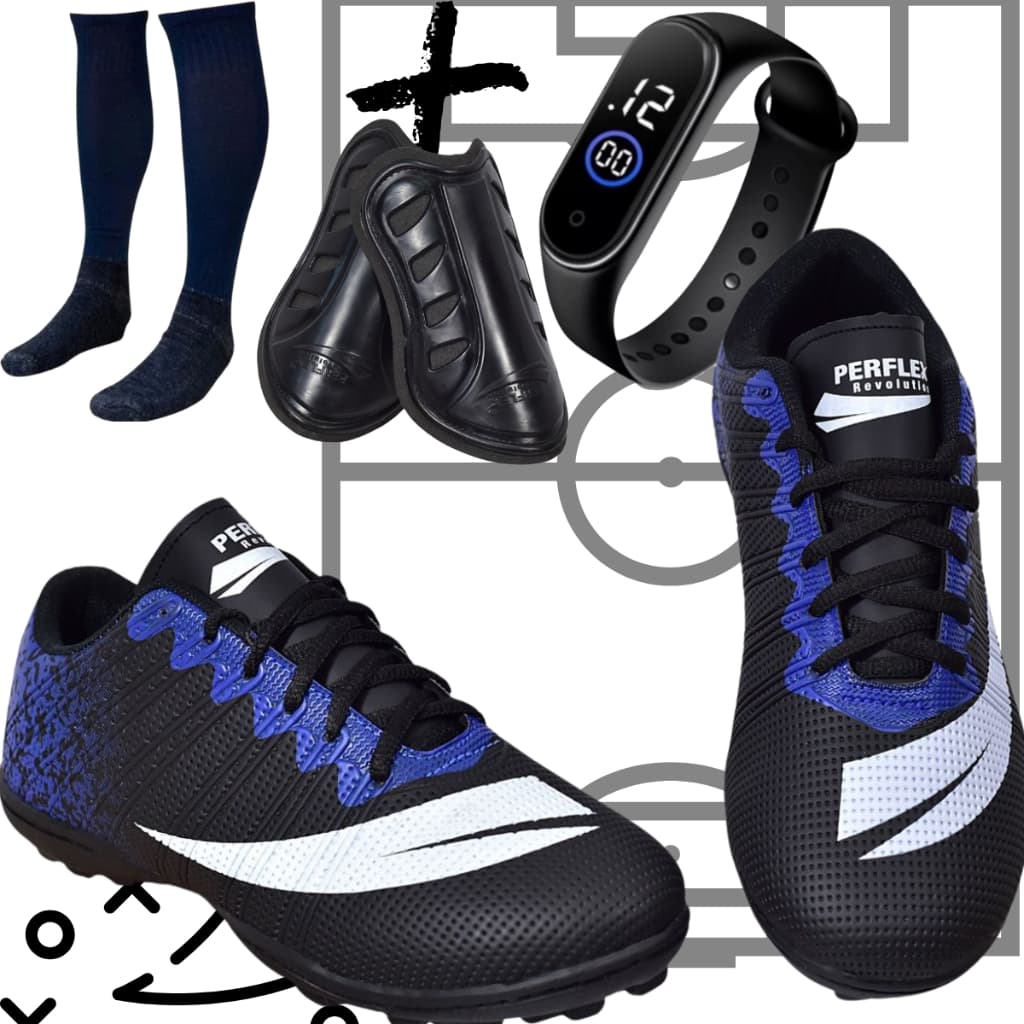 CHUTEIRA SOCIETY ADULTO INFANTIL com MEIÃO RELOGIO e CANELEIRA Colada e Costurada Promoção