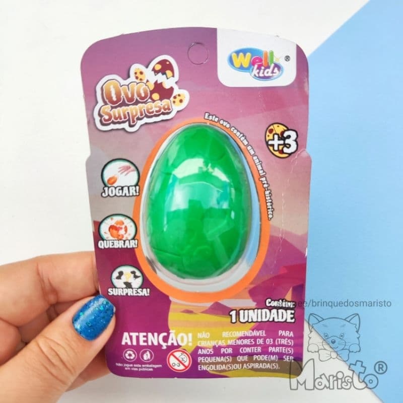 Kit 2 Mini Brinquedos Ovo Surpresa de Jogar e "Quebrar" com Animal Dentro