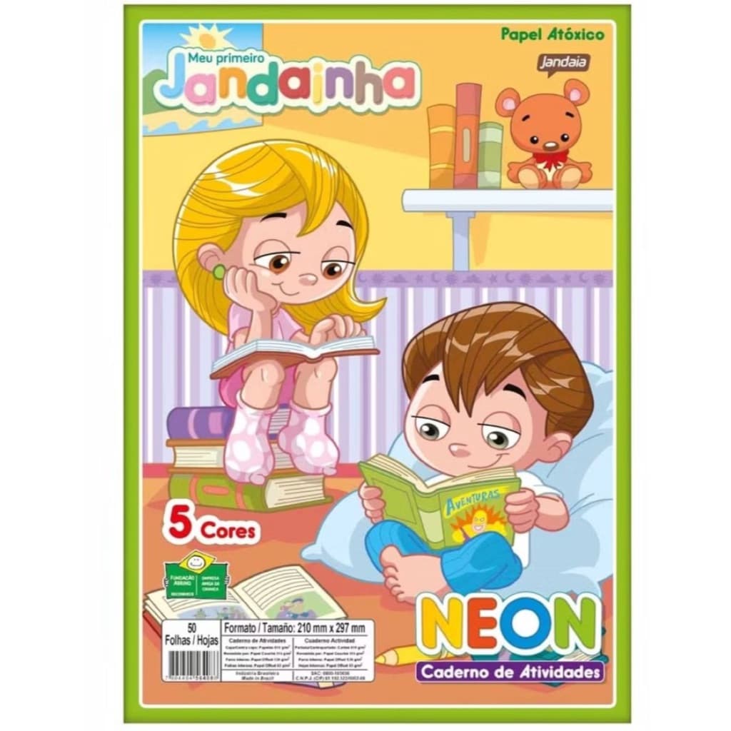 Bloco Papel Criativo A4 Colorê 8 Cores 48 Folhas/Neon 5 Cores 50 Folhas Jandaia