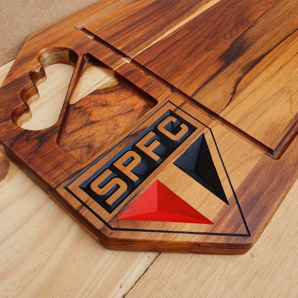 tabua de corte, carne, churrasco times madeira Teca