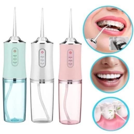 Irrigador Bucal Elétrico 220ml Oral Limpeza Portátil USB com Jato e Recarregável