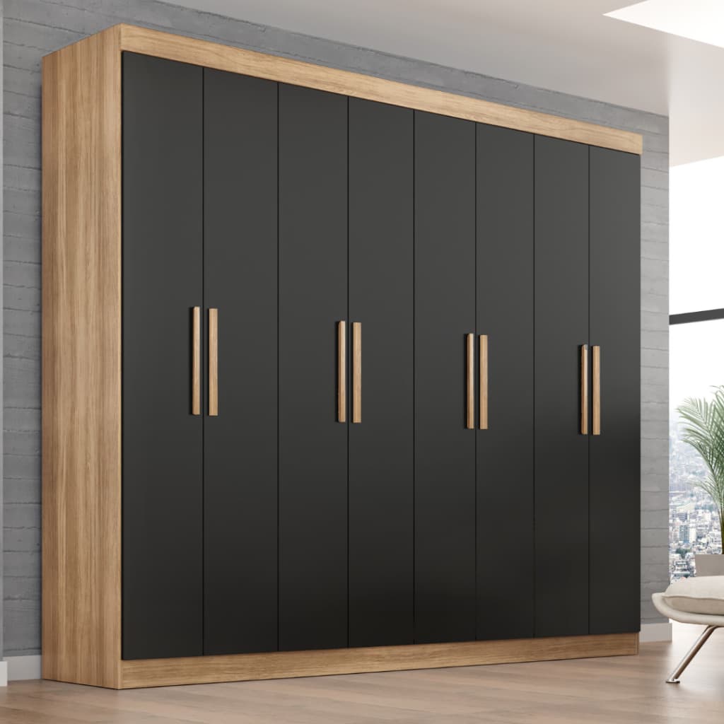 Guarda Roupa Casal Lisboa 8 Portas 4 Gavetas