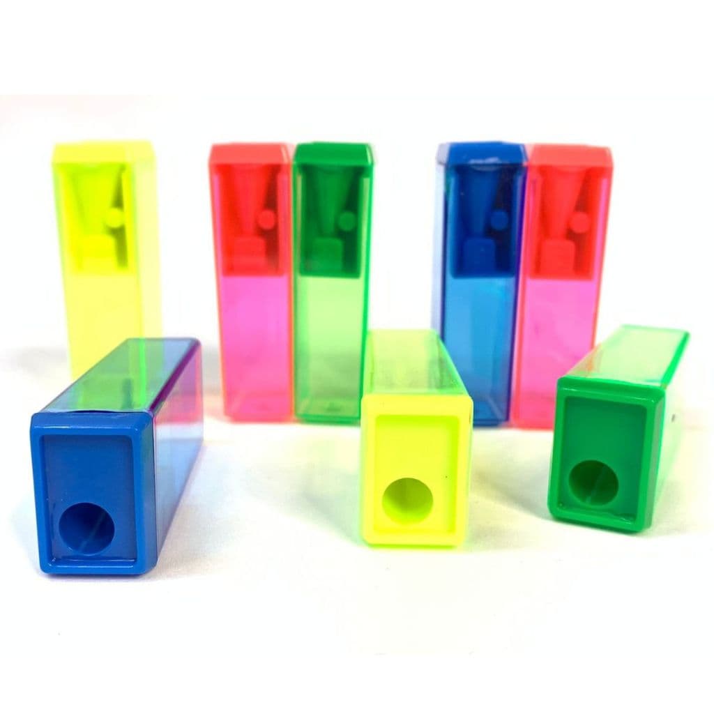 Caixa 24 Apontador com Depósito Apontador de Lápis Material Escolar Volta as Aulas Atacado Coloridos