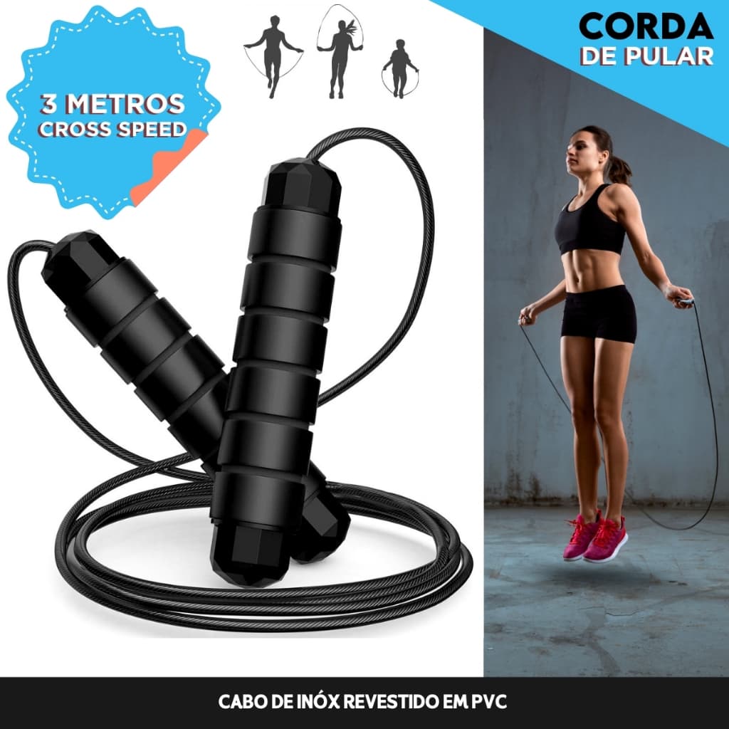 Corda de Pular Com Rolamento Ajustável Profissional 3M - Aero