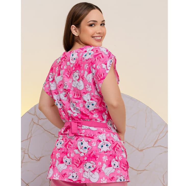 Bata Feminina Acinturada de amarrar Temáticas de desenhos