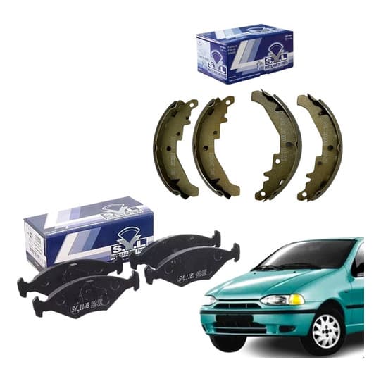 Jogo Pastilha Freio + sapata Lona Palio Siena 1996 A 2000