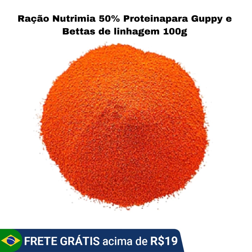 Ração Nutrimia Premium – 50% de Proteína Farinha de Krill 100g Guppy, Betta, Acaras