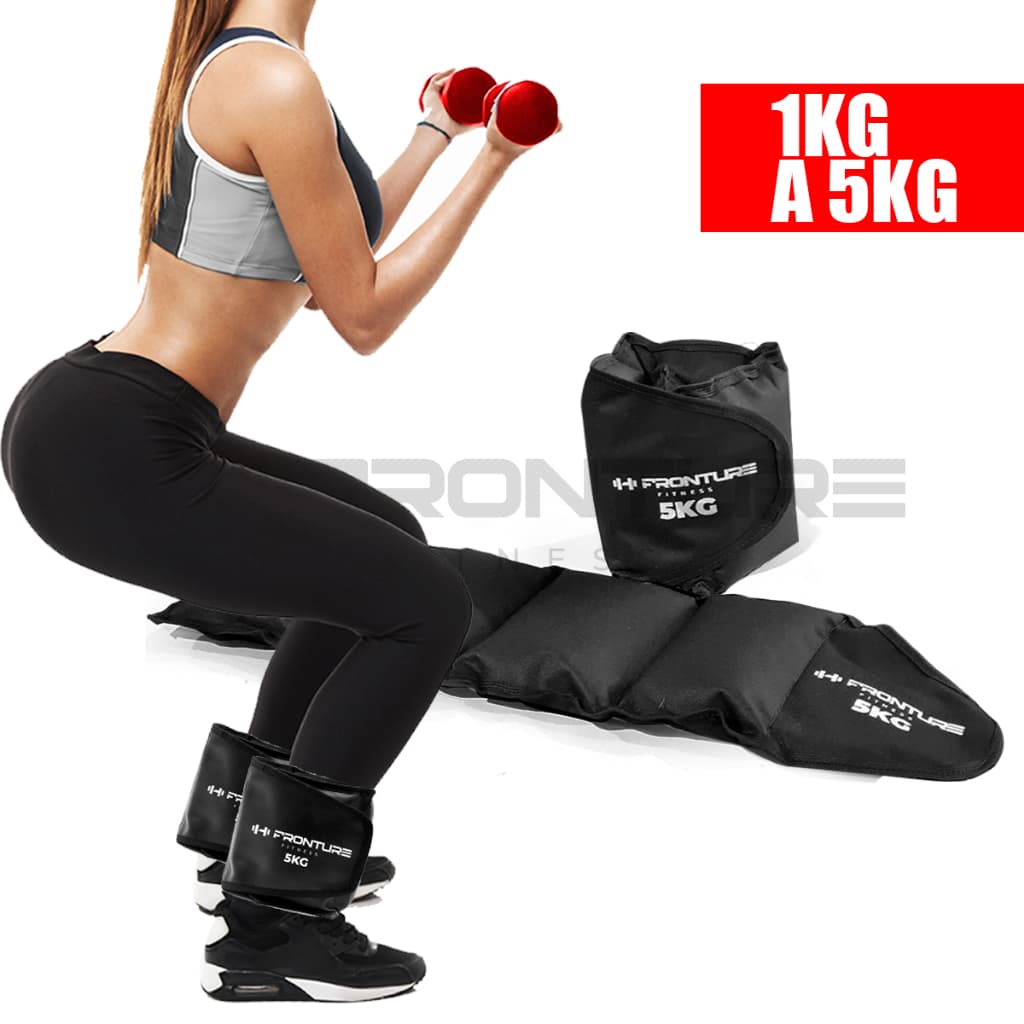 Par de Caneleira Peso 1kg a 5kg Treinar Pernas Treino em Casa Academia Tornozeleira Funcional Preta