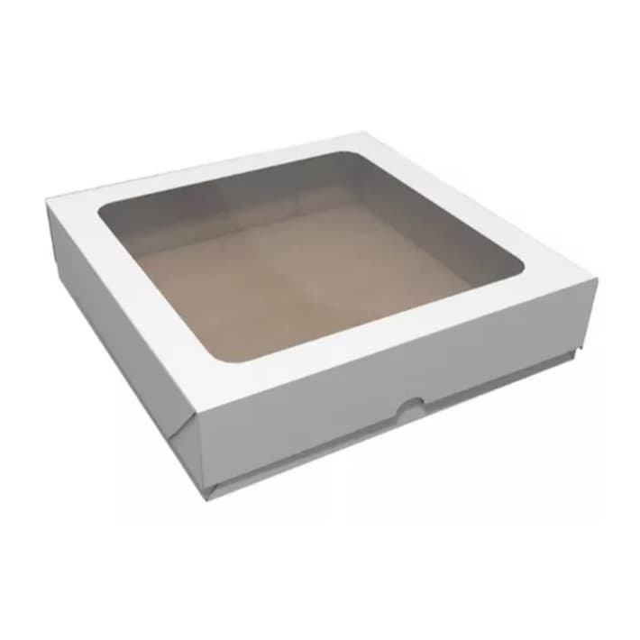10 Caixas C/ Visor Para 50 e 100 doces/salgados 35x35x6cm e 25x25x6cm