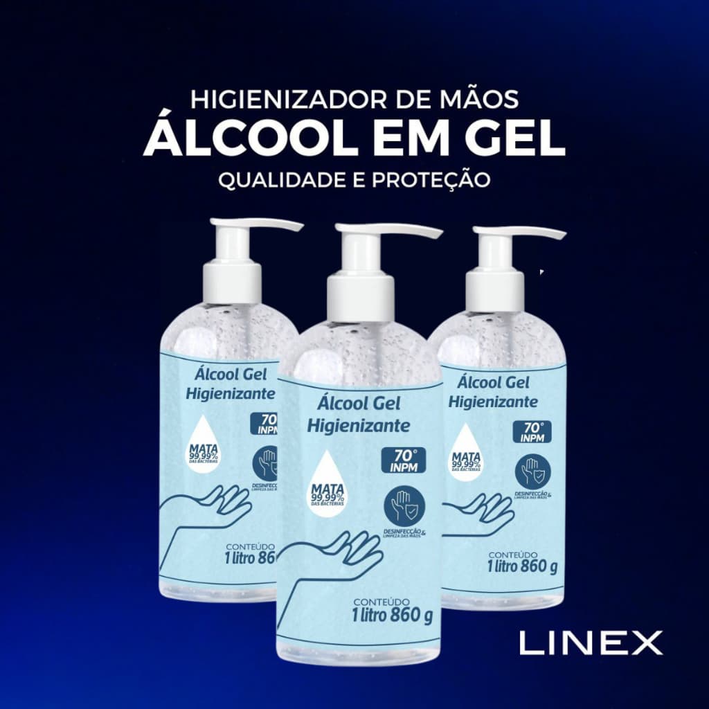 Kit Álcool Gel 70% 1 Litro