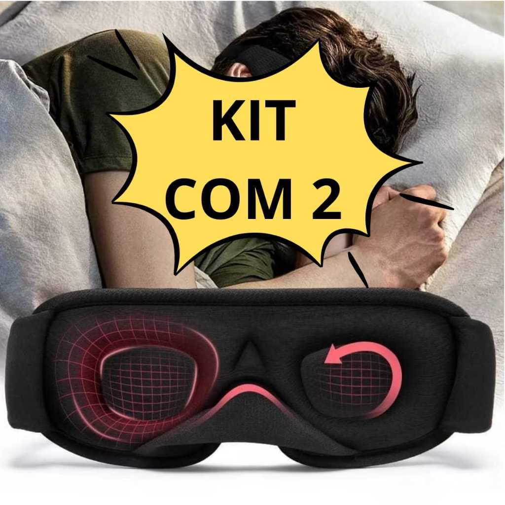 KIT COM 2 UNIDADES Máscara Espuma Confortavel 3D de dormir 100% Zero Pressão Tampa do olho noturno para viagens MT207