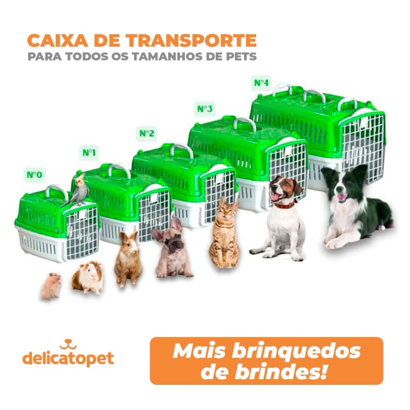 Caixa de Transporte Pet Para Caes Cachorro e Gato Pequeno Medio e Grande