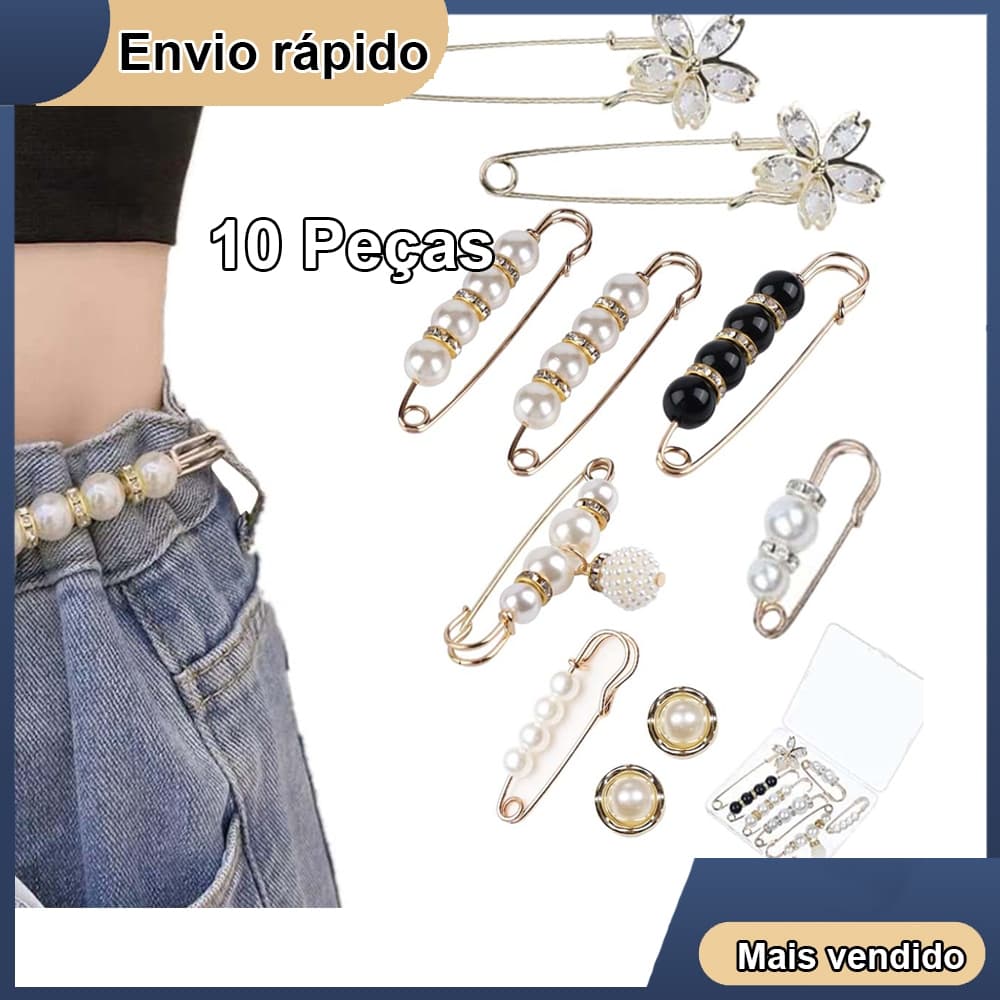 10 peças de alfinetes de broche de pérolas alfinetes de fixação de cintura alfinetes de grampo de vestido chapéu xale