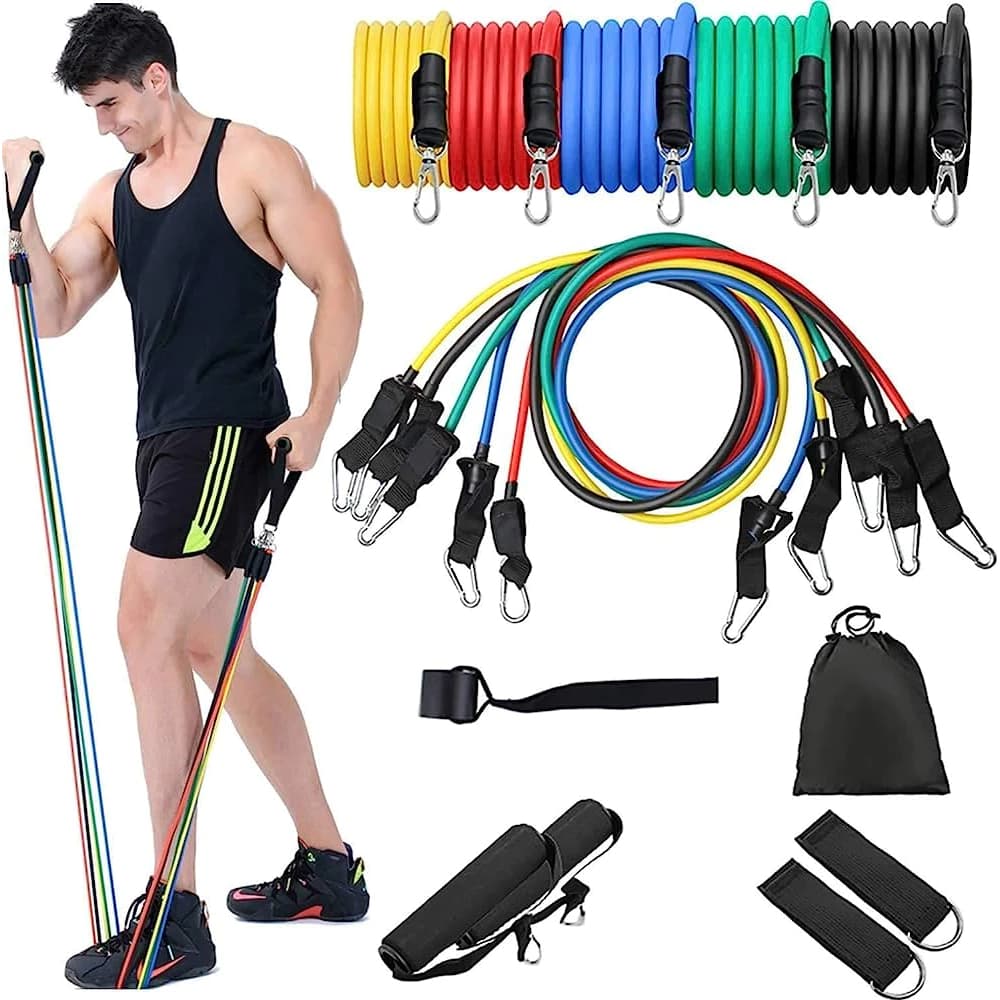 Kit 11 Power Tube Elástico Musculação Crossfit pilates yoga fitness Corda Funcional