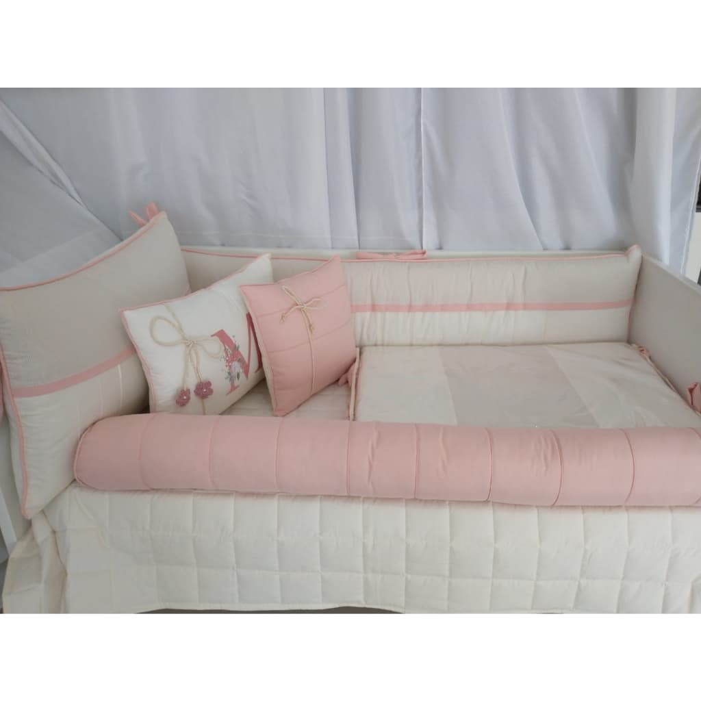 Kit Berço Americano Menina Bita Rose Blush 11 Peças Algodão
