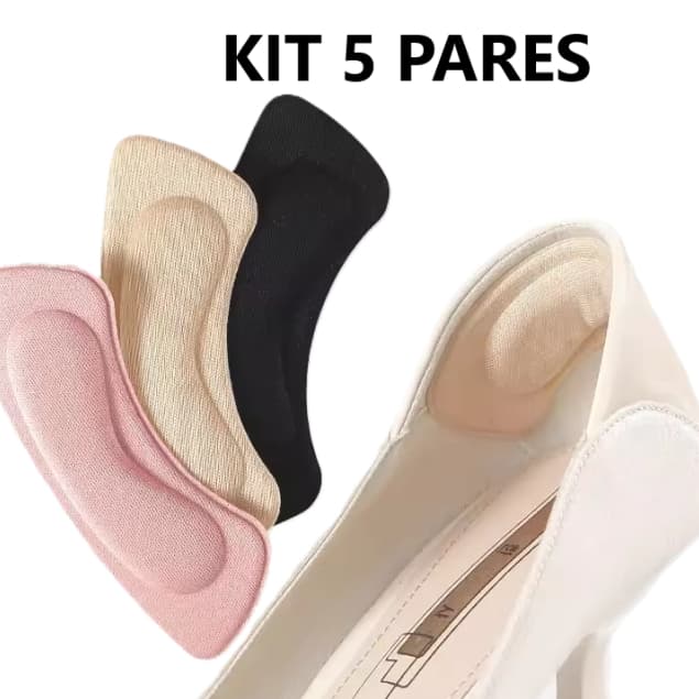Kit 5 Par Protetor Calcanhar Adesivo Palmilha Ajustavel