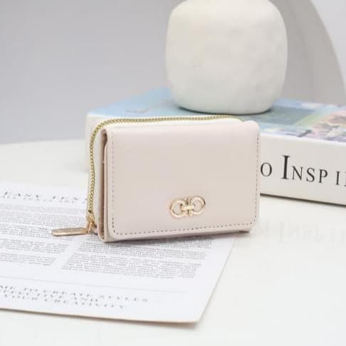 Carteira Pequena Feminina Couro Multi-Cartão Com Três Dobras V2433 LING