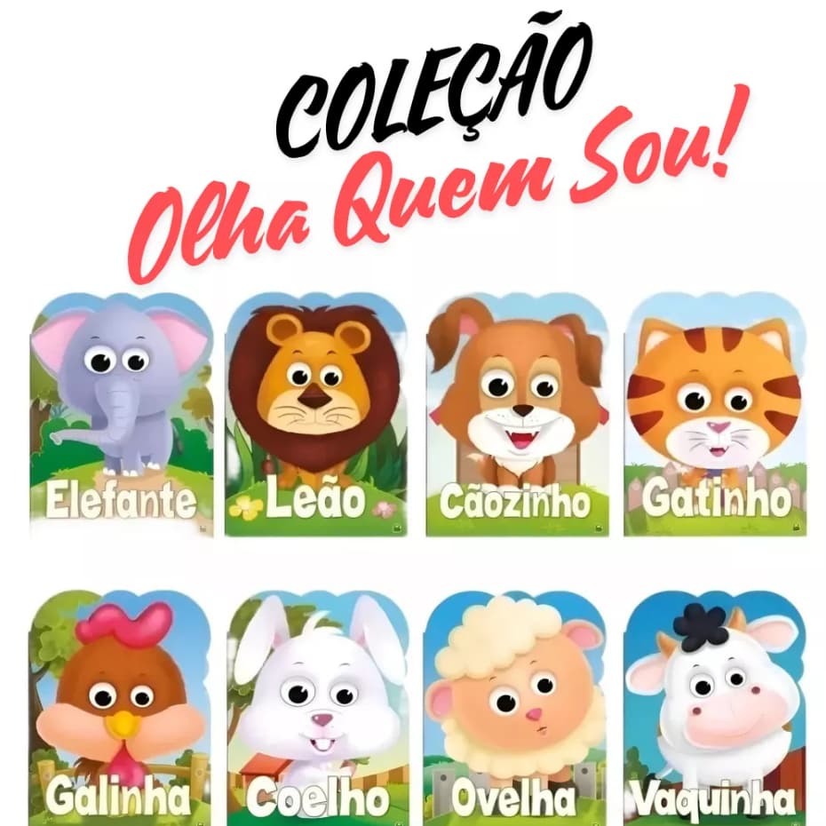 Kit 8 Livros Infantis Olha Quem Sou: Conheça os Animais Educação e Diversão - Todo Livro