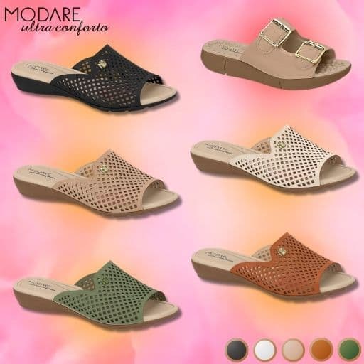 Sandália Tamanco Modare  Ortopédica Casual Ultraconforto Calce Fácil