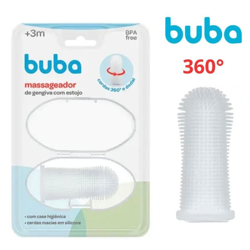 Massageador de Gengiva 360° infantil escova dedal Buba