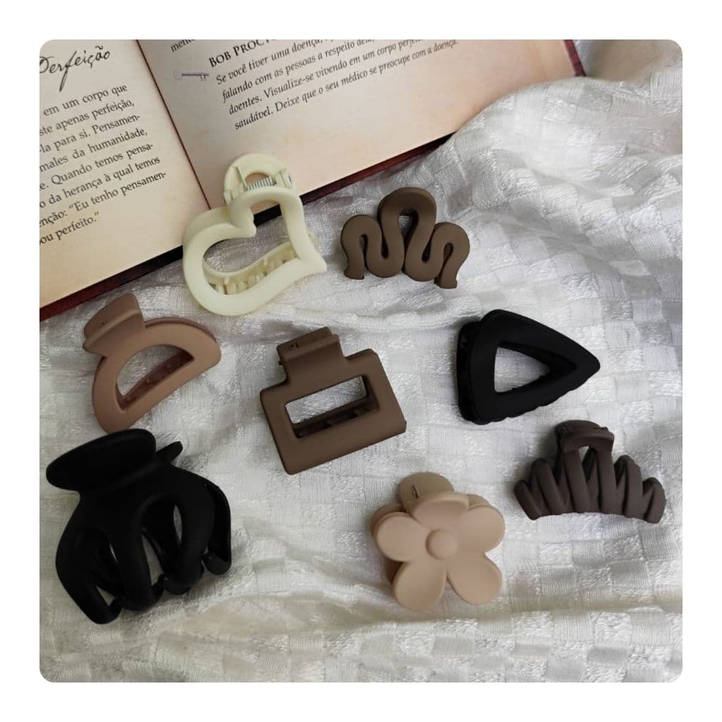 Kit 8 Prendedores Piranha Presilha Pequena Cabelo Diversos Formato