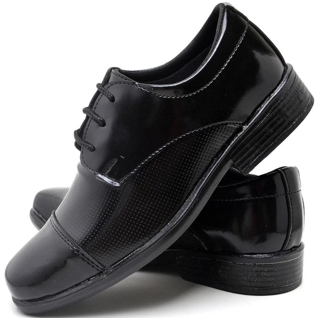 Sapato Infantil Em Verniz Ideal Para Daminhos Com Bico Redondo