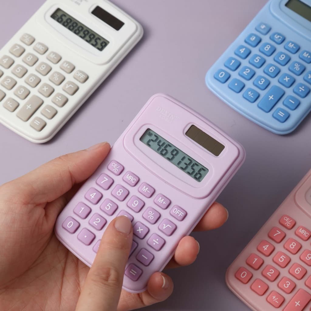 Mini Calculadora de Mão Tela e Painel SOLAR Escritorio, Trabalho - Diversos Modelos