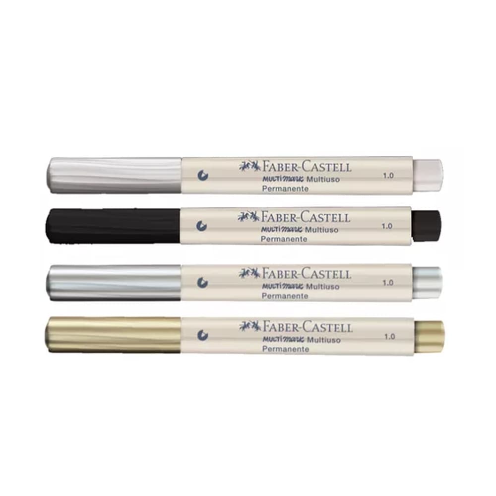 Marcador MultiMark Multisuperfície Permanente Faber-Castell - 1.0mm - Escolha a Cor