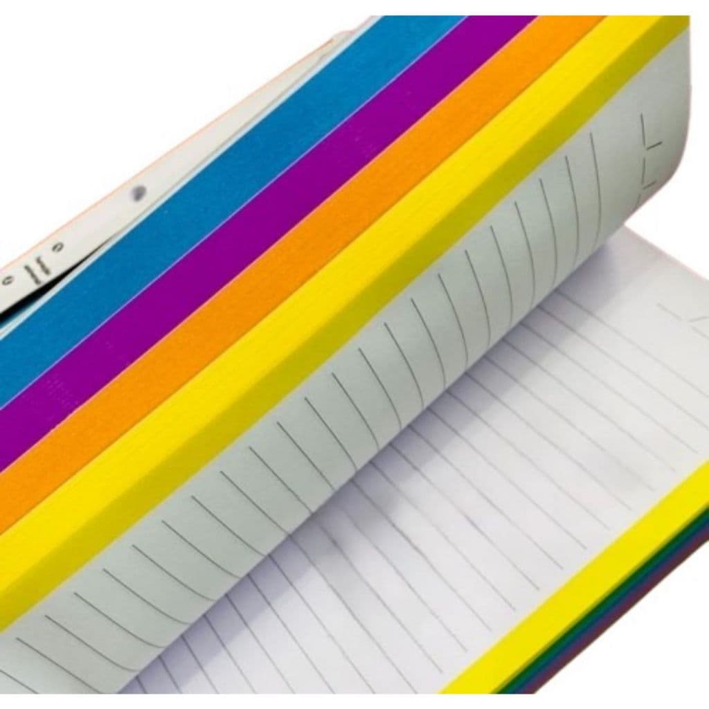 Bloco ( Folha Fichario ) Pautada ( Com Borda Colorida ) 96 Folhas Universitario Uniflex - Jandaia