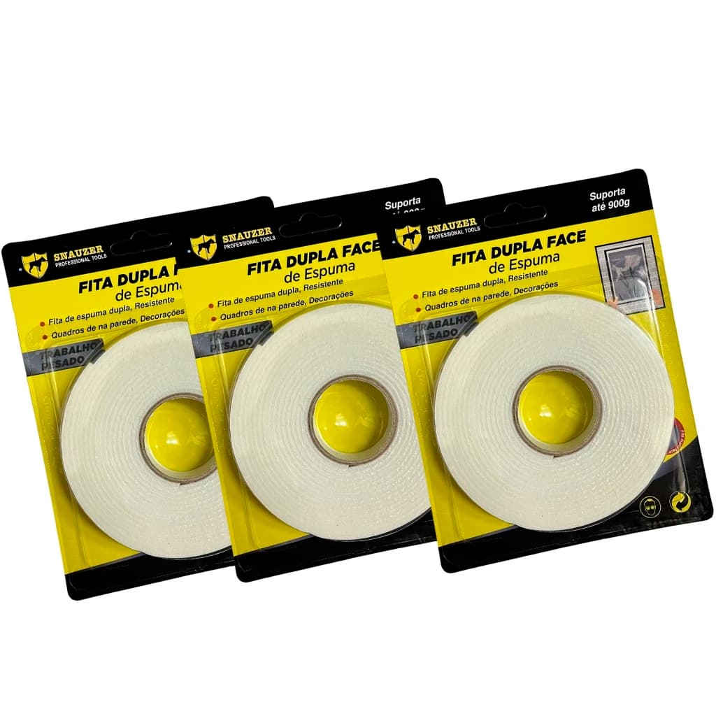 Kit Fitas Dupla Face Banana Espumada Resistente Suporta Até 900g 1 ou 3 unid