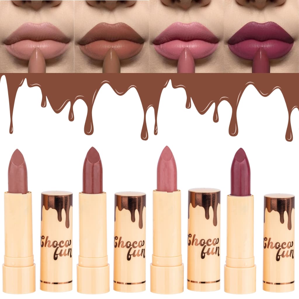Batom Soft Matte Choco Fun Fenzza Com Óleo De Rícino - Kits e Unidades