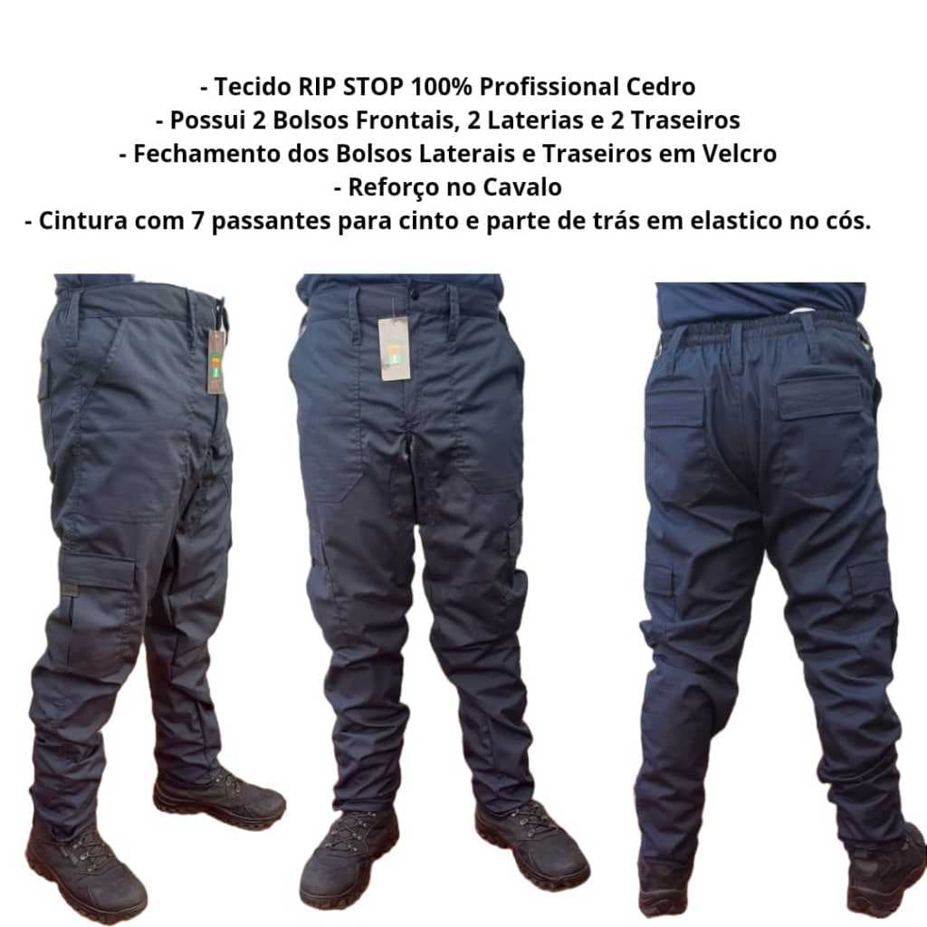 CALÇA TÁTICA / CARGO - COR SÓLIDA