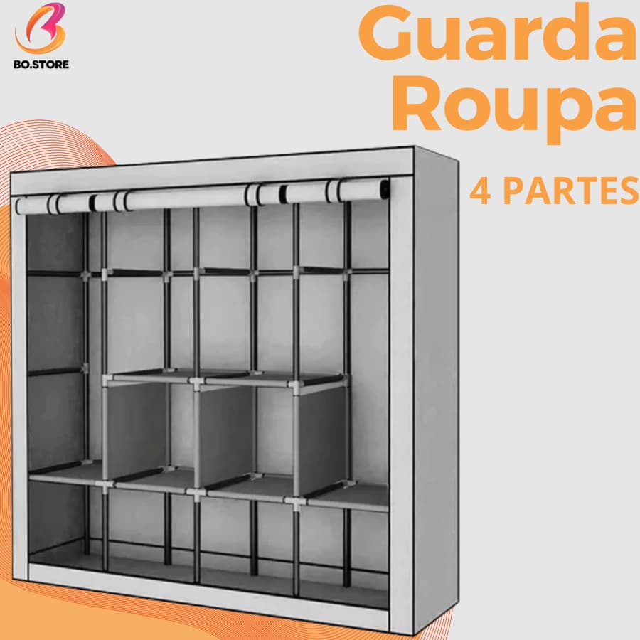 Guarda Roupa Dobrável Organizador De Roupas Armário Closet Dobrável Roupeiro de Casal Grande
