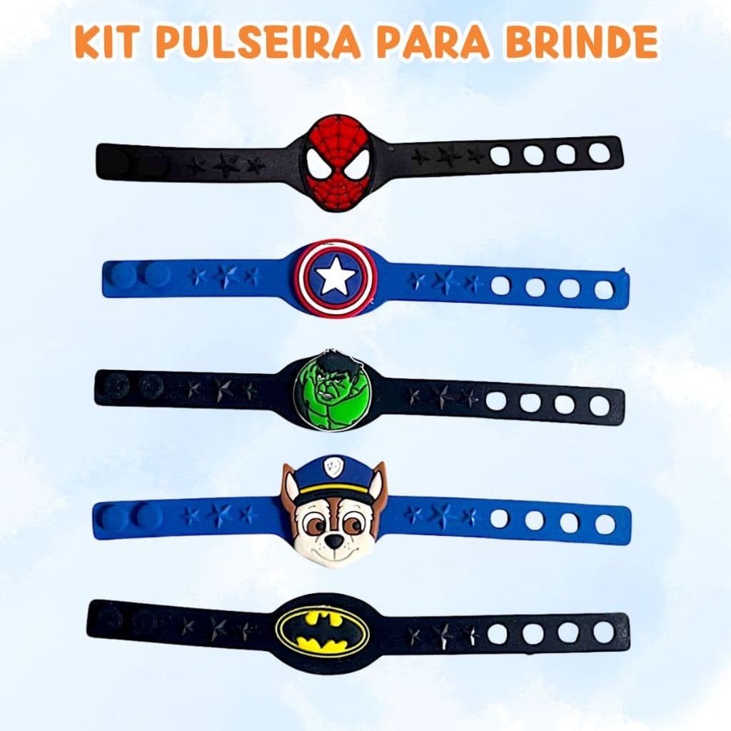 Kit Pulseira Infantil Menino e Menina Ideal para Lembrancinha