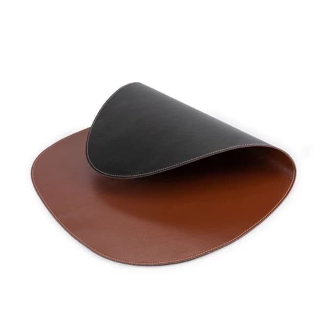 Kit Jogo Americano Organico Sousplat Dupla Face Couro Sintetico Costurado Mesa Posta