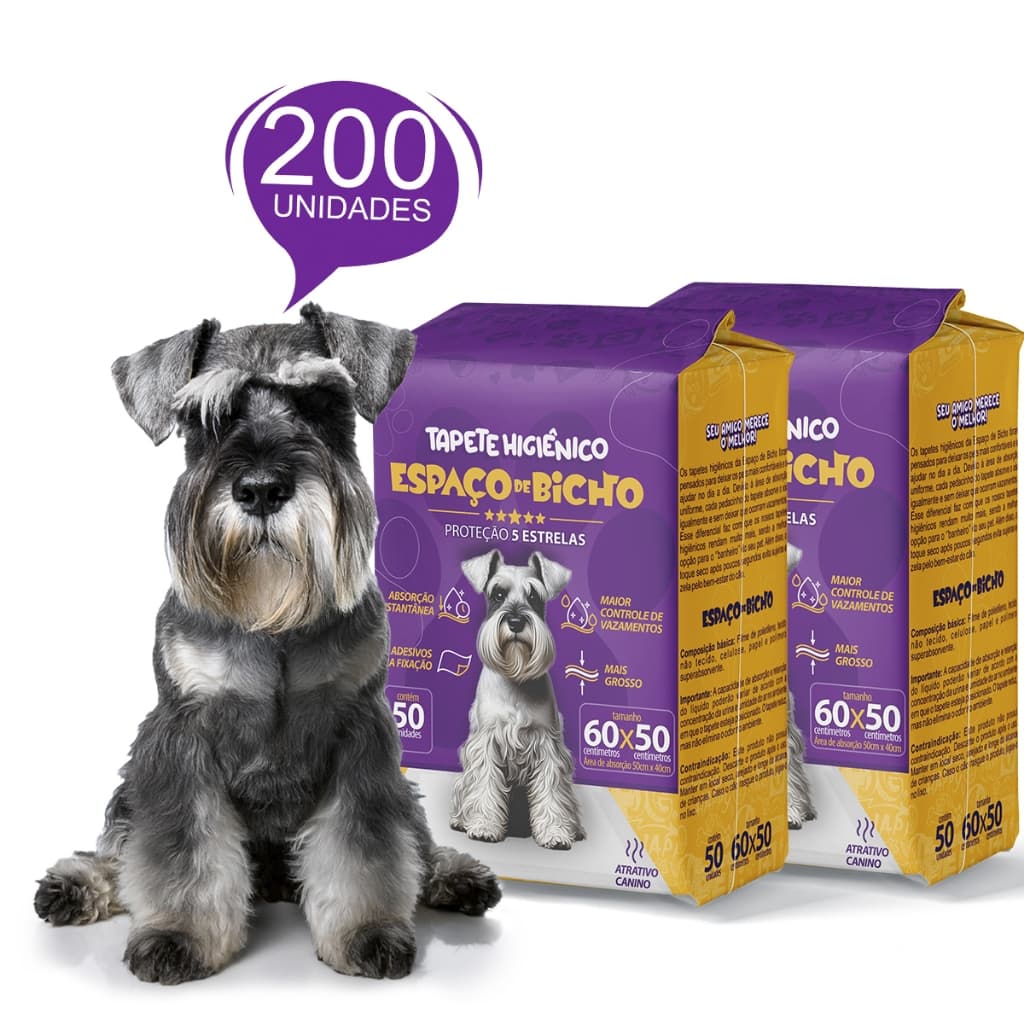 Tapete Higiênico Espaço De Bicho Para Cães 50x60cm 200 Unidades - Envio Imediato