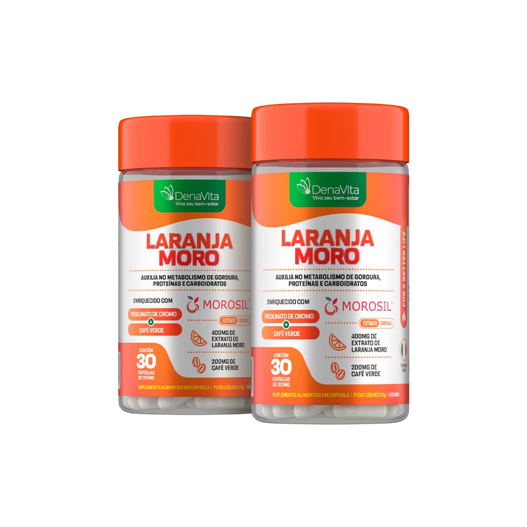 Kit 2x Extrato de Laranja Moro + Cromo + Café Verde 3x1 Com o Autêntico Morosil- Denavita