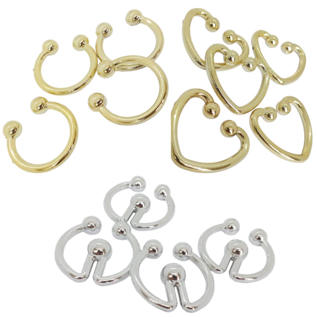 Fivela para Customização de Roupas Modelo Coração Pacote com 2 Peças 5 Peças 10 Peças