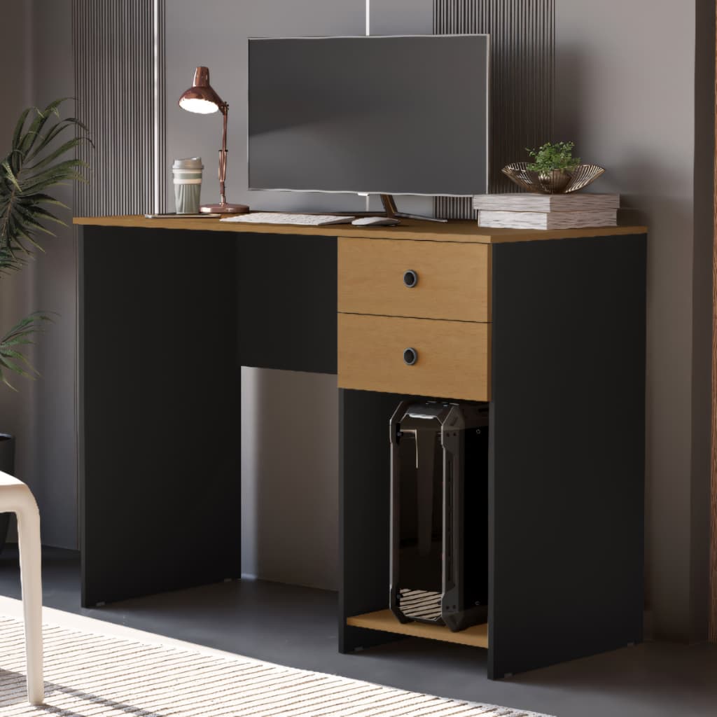 Escrivaninha Mesa Computador Gamer 2 Gavetas e Suporte para CPU Multiuso Quarto Estudo Escritório