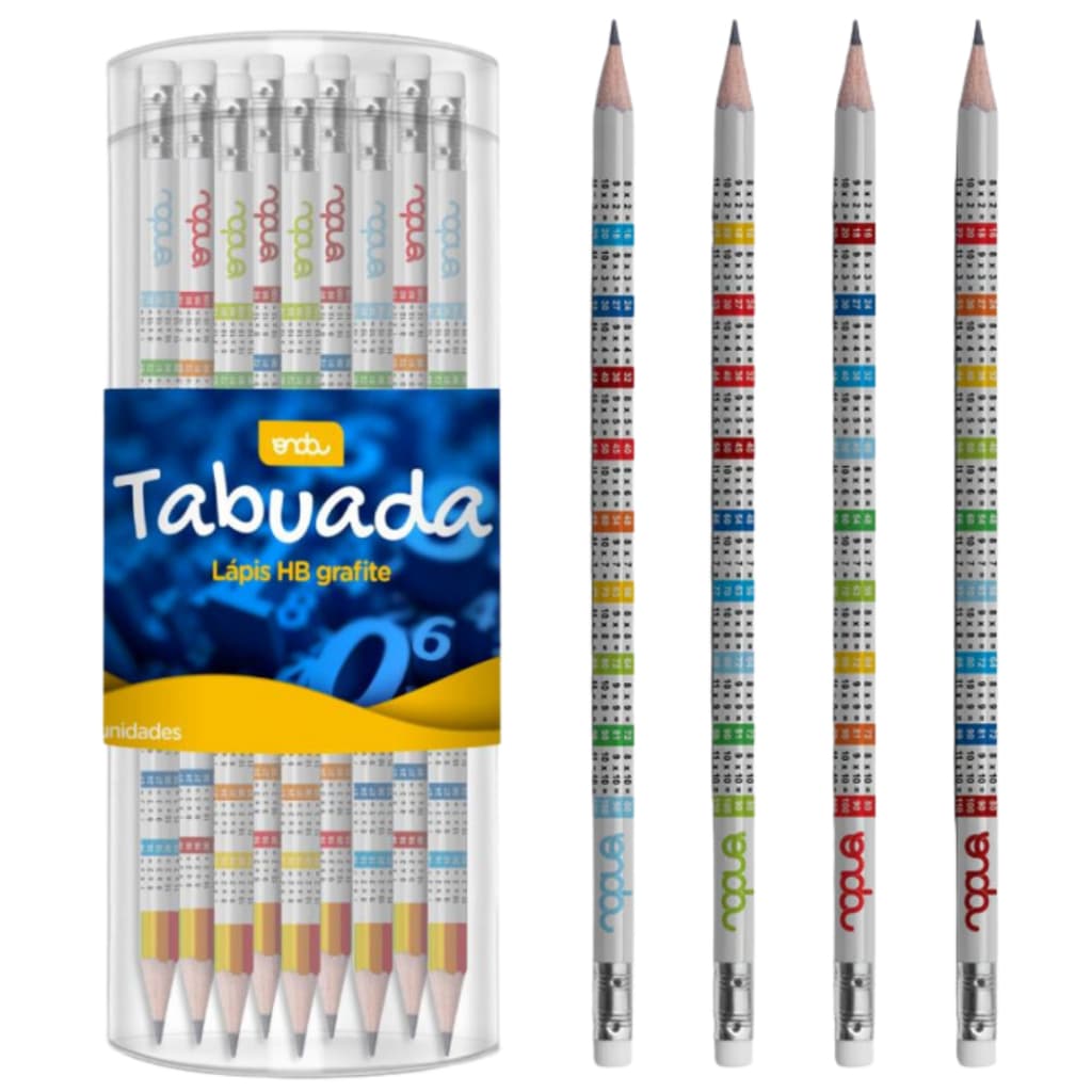 Lápis com Tabuada 72 Unidades Onda Pro Qualidade e Conforto para Aprender Mais