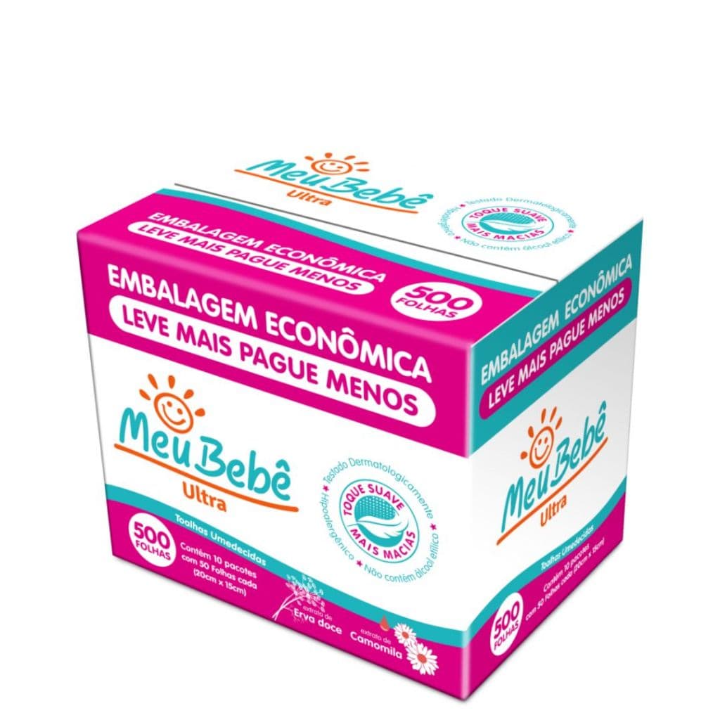 Toalha Umedecida Meu Bebê Ultra Caixa 500 unidades