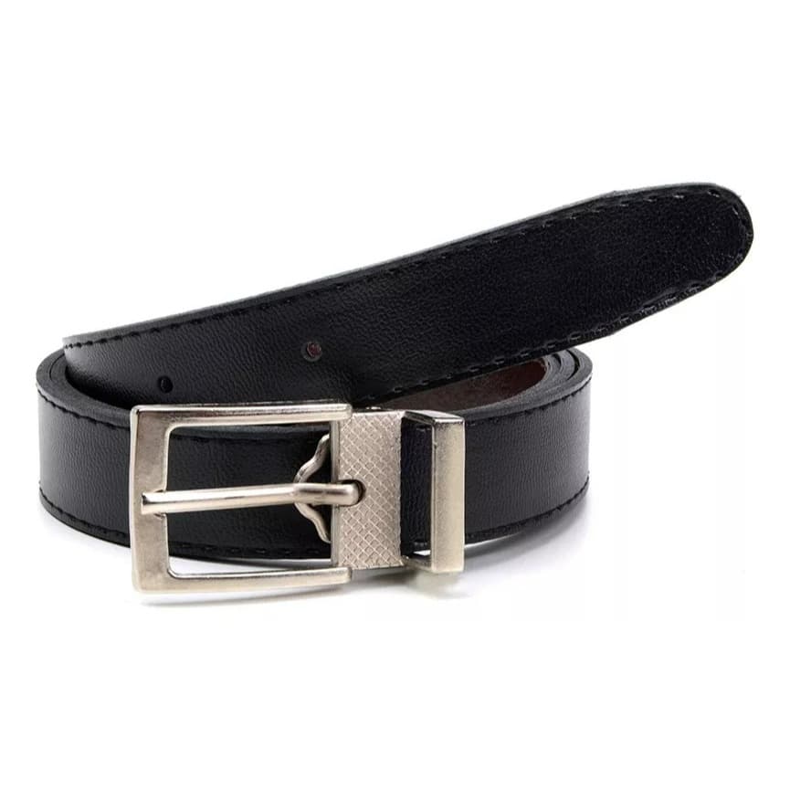 Cinto Infantil Social Dupla Face Lado Preto e Marrom Fivela Removível 0,90 cm