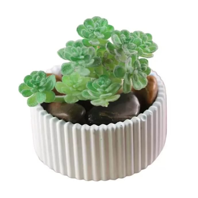 kit com 15 unid; vasinhos de gesso Branco listrado para lembrancinhas de eventos velas ou suculentas