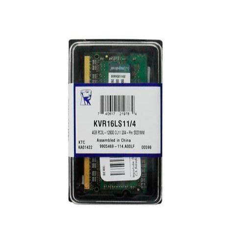 Memória RAM para Notebook DDR3L 4GB 1600MHz Kingston - KVR16LS11/4