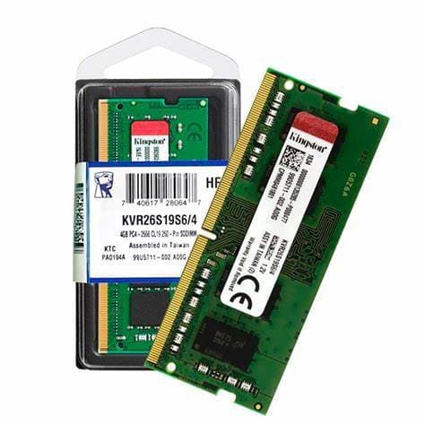 Memória RAM para Notebook DDR4 4GB 2666MHz Kingston - KVR26S19S6/4