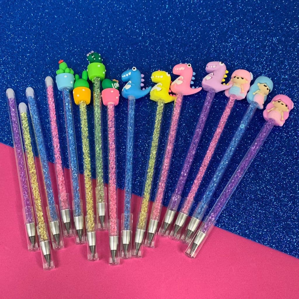  Lápis Eternal Infinito Lápis Decorado Glitter Papelaria Fofa Lápis de Escrever Material Escola