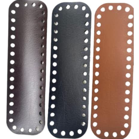 KIT 05 fundos base 20x06 em couro sintético para crochê