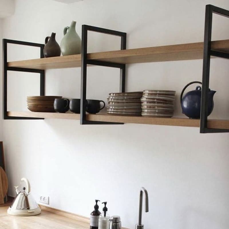 Kit Industrial e Prateleiras Dupla / Capacidade 50kilos com Suporte 35 x 25 cm