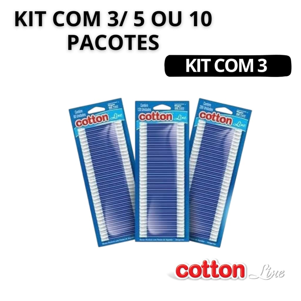 Kit Hastes Flexíveis Blister Cotonete Cotton Line Kit Com 240 / 400 ou 800 Unidades Promoção